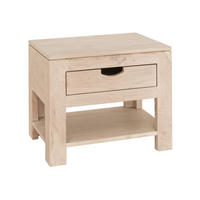 NACHTTISCH Akazie 50x35x45 white stone getüncht NATURE WHITE #91 - Beige, Holz (50/45/35cm) - Massivmoebel24