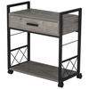 BEISTELLTISCH Servierwagen mit Schublade Ablage Küchenwagen Sideboard Grau - Grau, Kunststoff (60/30/65cm) - HOMCOM