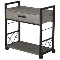 BEISTELLTISCH Servierwagen mit Schublade Ablage Küchenwagen Sideboard Grau - Grau, Kunststoff (60/30/65cm) - HOMCOM