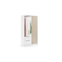 KLEIDERSCHRANK NERA - 120 cm - Weiß|Eiche Artisan - Weiß/Eiche Artisan, Holzwerkstoff (102/200/51cm) - ALTDECOR