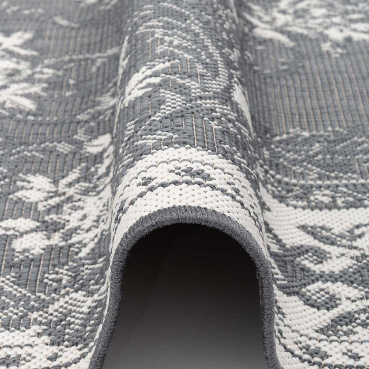 IN- UND OUTDOOR TEPPICH BEIDSEITIG CAPE COD BORDÜRE - Grau, Textil (120/160cm) - Pergamon