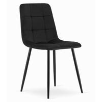 STUHL CETARA 1 Stück, Schwarz, mit Samtstoff gepolstert - Schwarz, Textil/Metall (45/87/51cm) - Komodee