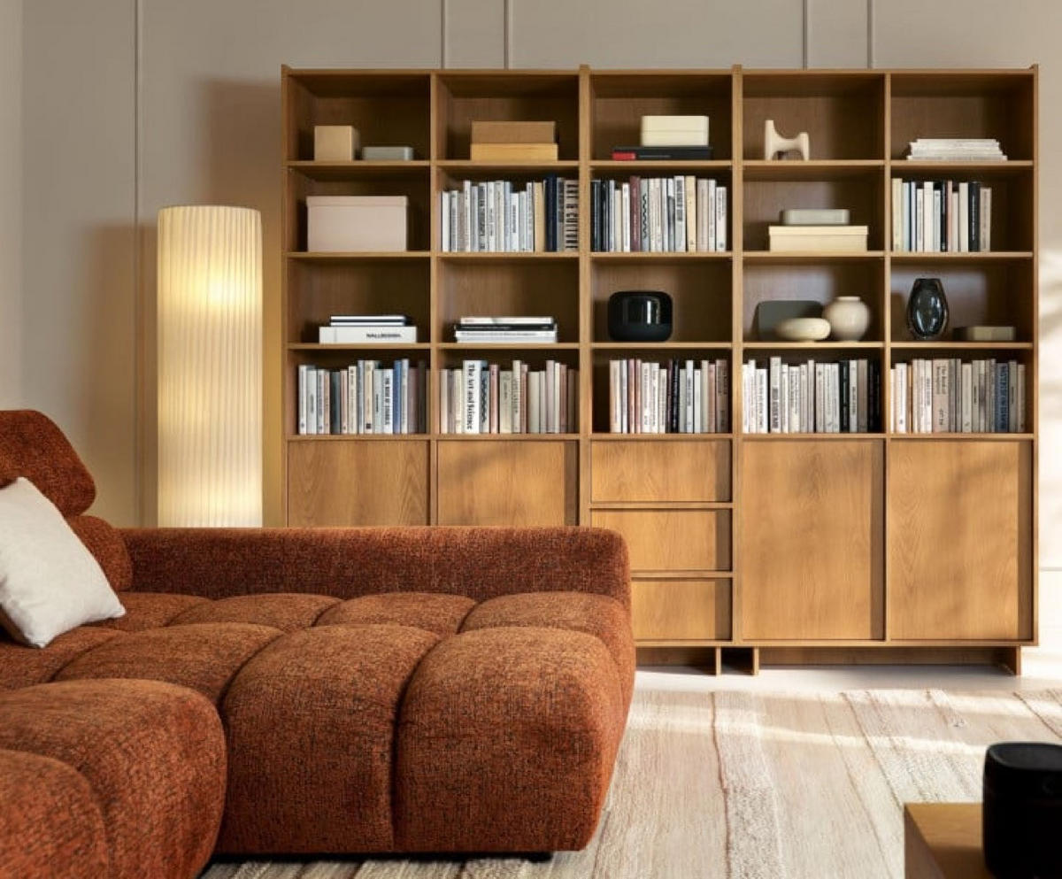 REGAL Eiche R98 98x39 cm Aus Holzwerkstoff Fuer Wohnzimmer - Eichefarben, Holzwerkstoff (98/201/39cm) - Sepro Meble