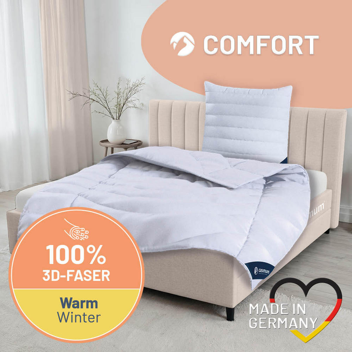 BETTDECKE 135x200 Warm, COMFORT - Weiß, Textil (135/200cm) - casimum