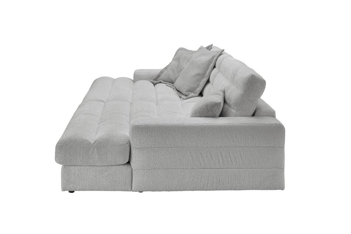 BIG SOFA LANA Grau Webstoff - Schwarz/Grau, Textil (296/83/178cm) - KAWOLA