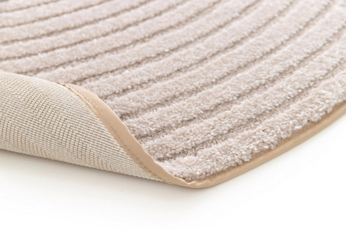 TEPPICH rund Design Relief-Effekt beige - Beige, Textil (160/160cm) - AFK Living
