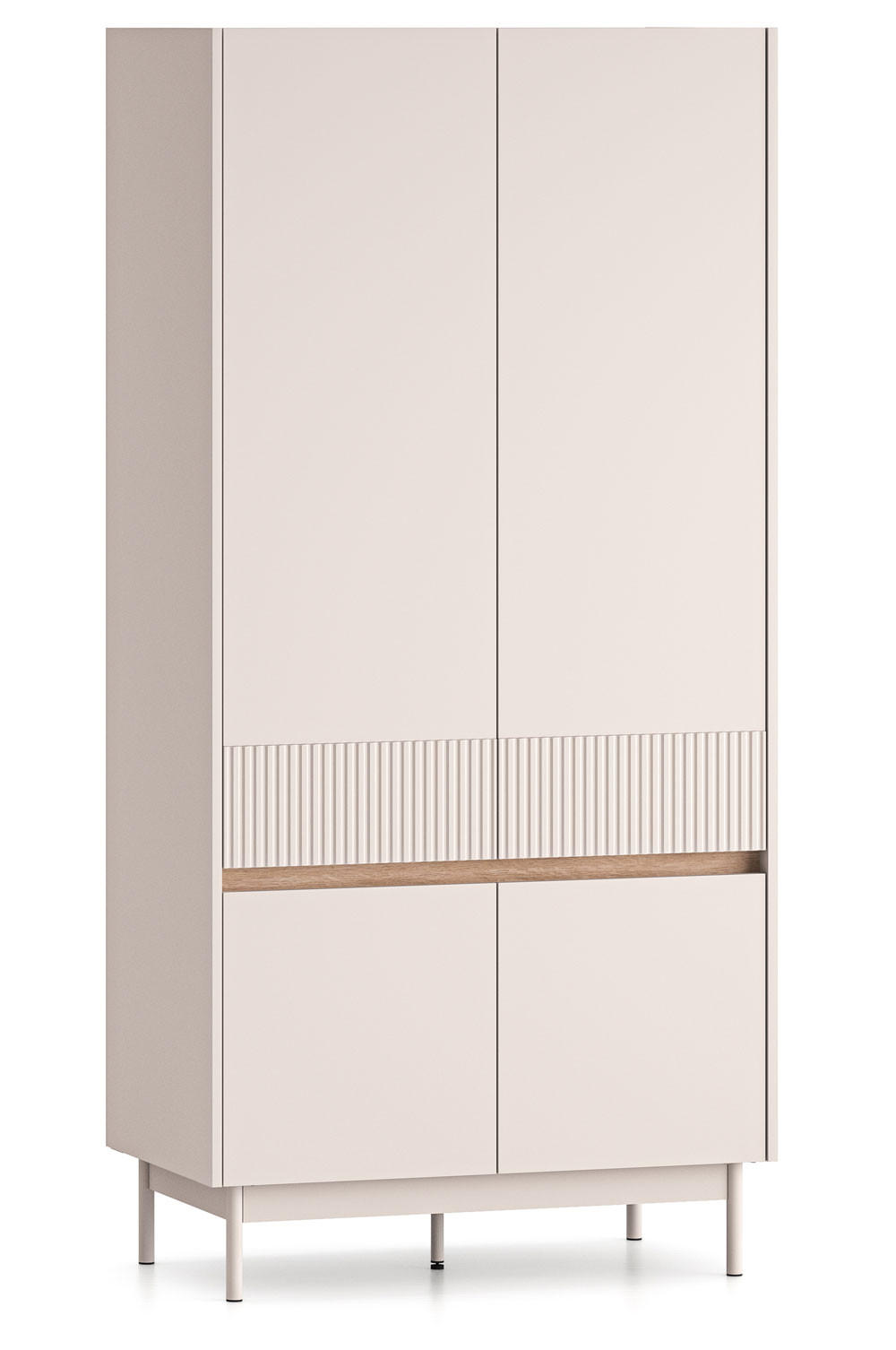 Feldmann-Wohnen Kleiderschrank Creme, Hellbraun 92x193x53 cm