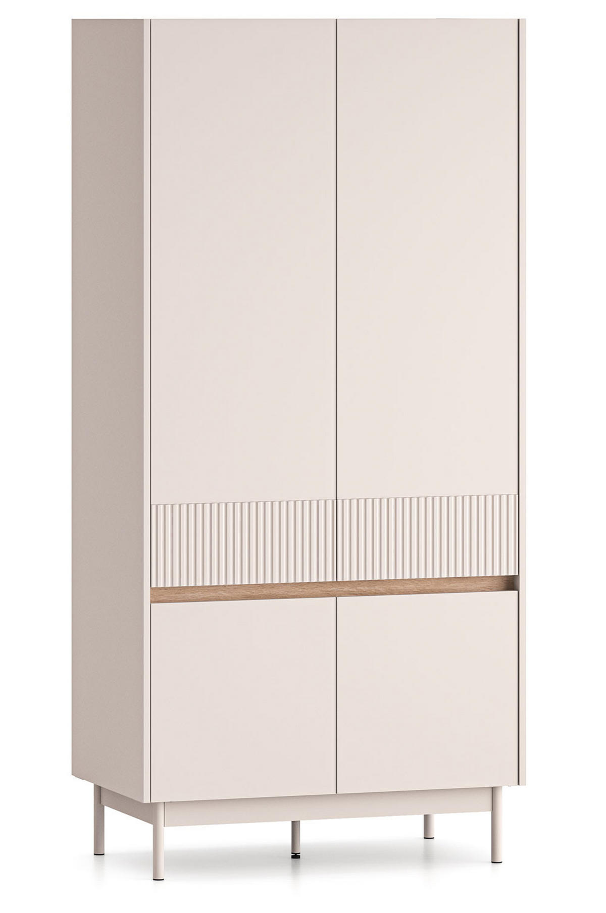 KLEIDERSCHRANK Dunea 92 / 53 / 193cm Cashmere / Eiche Cremona Torro - Hellbraun/Multicolor, Holz/Holzwerkstoff (92/193/53cm) - Feldmann-Wohnen