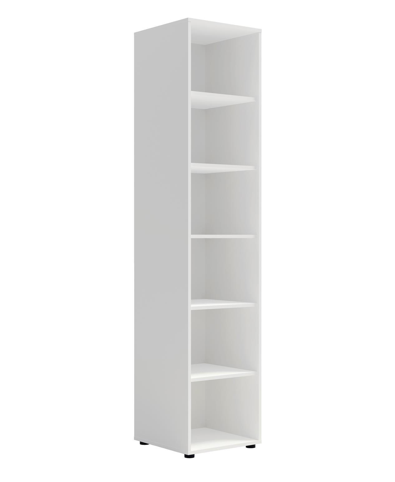 REGAL Maxivo Weiß, Bücherregal - Schwarz/Weiß, Holzwerkstoff (45/206/45cm) - Bettso