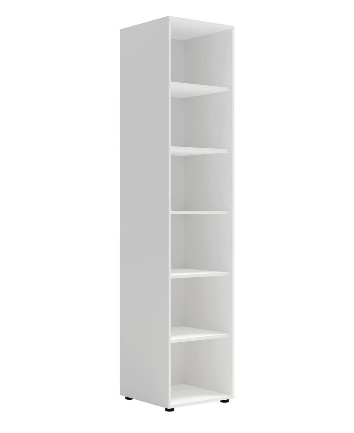 REGAL Maxivo Weiß, Bücherregal - Schwarz/Weiß, Holzwerkstoff (45/206/45cm) - Bettso