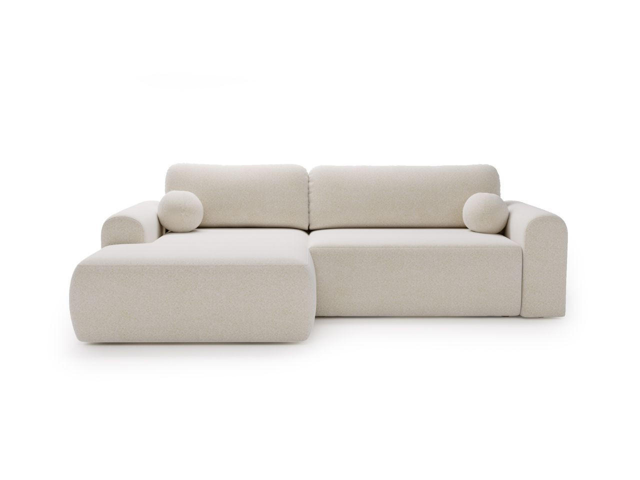 ECKSOFA Savana Weiß Links - Weiß, Holz/Textil (257/177cm) - Graingold