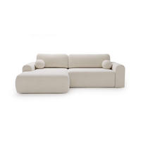 ECKSOFA Savana Weiß Links - Weiß, Holz/Textil (257/177cm) - Graingold