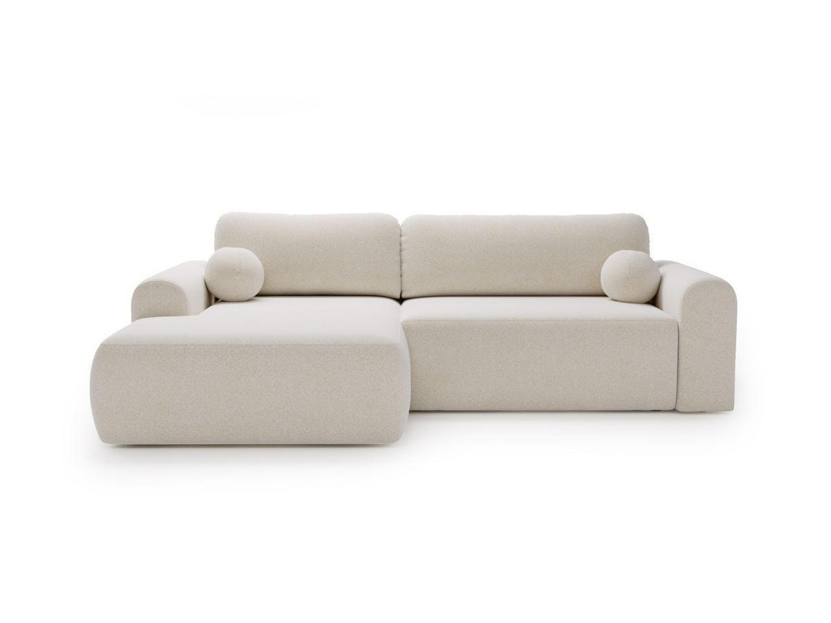 ECKSOFA Savana Weiß Links - Weiß, Holz/Textil (257/177cm) - Graingold