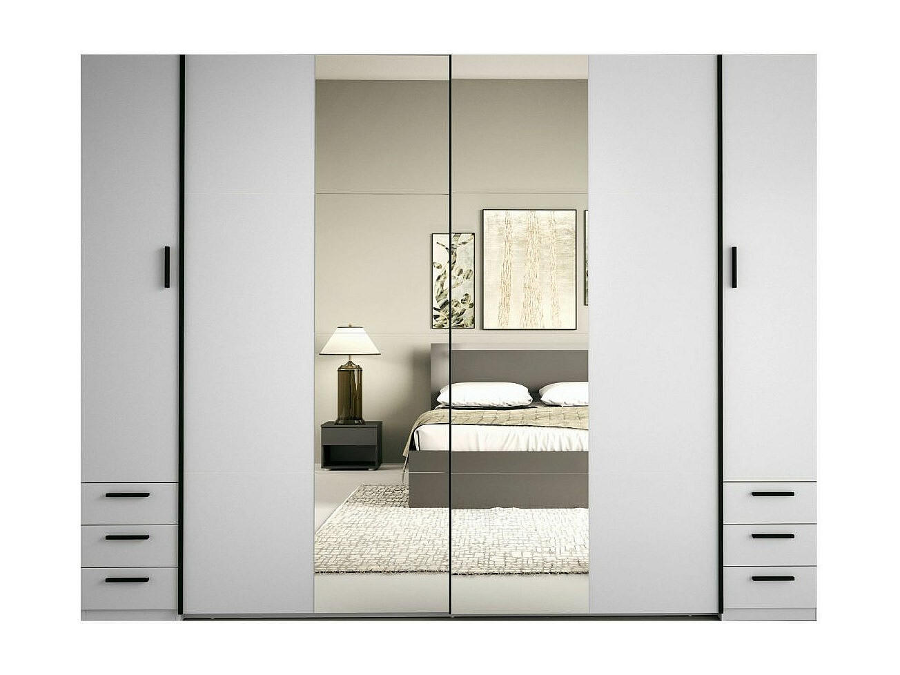 KLEIDERSCHRANK - 270 cm x 60.4 cm - holz - weiß Arvolia - Weiß, Holz (270/207.5/60.4cm) - Vente-Unique