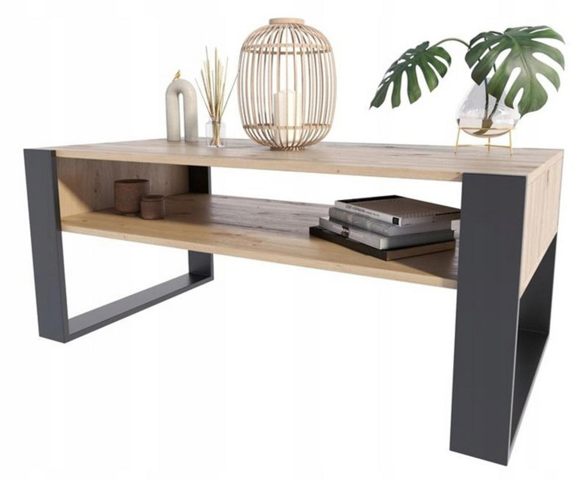 COUCHTISCH KAJA Artisan Eiche-Schwarz 120/63,6/50 cm - Eiche Artisan, Holzwerkstoff (63.6/120/50cm) - Matkam Möbel