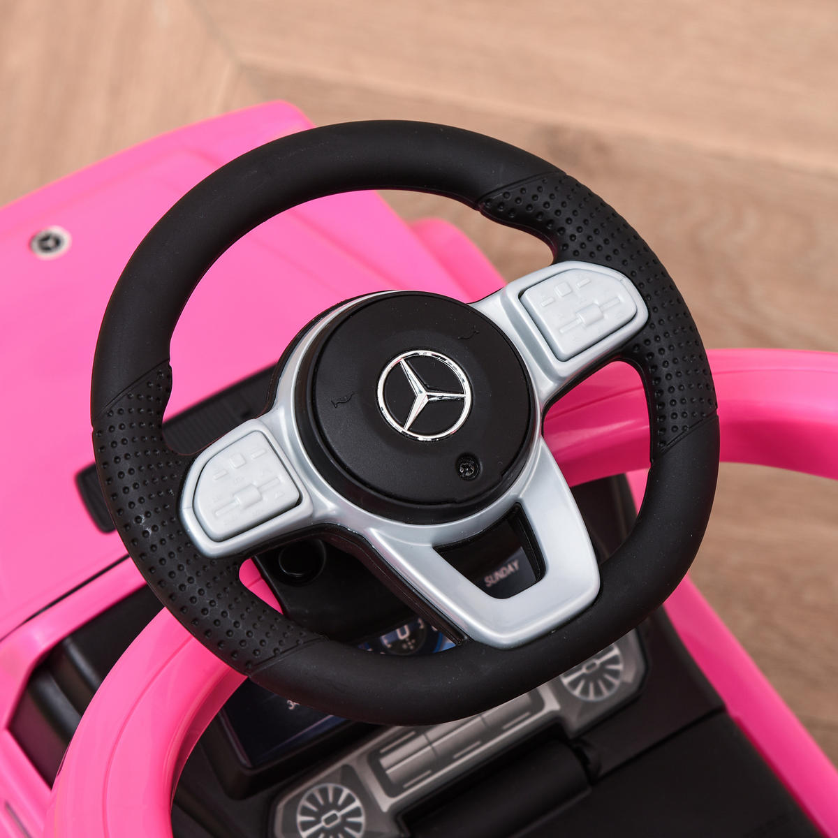 RUTSCHFAHRZEUG DE-16990 mit Klaxon, Sonnenschirm & Fußstütze Rosa - Pink, Kunststoff (85.5/40.5/95cm) - ComfortXL