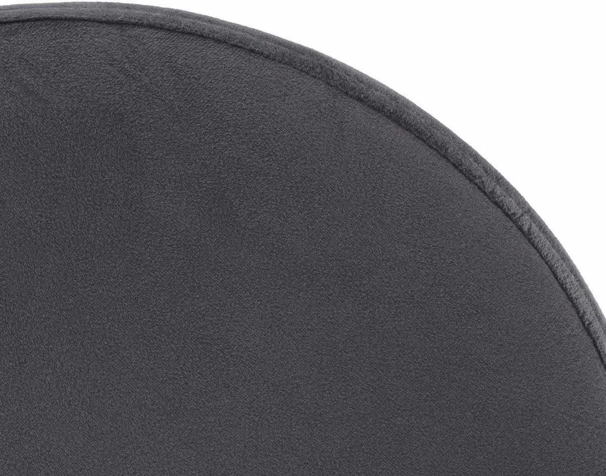 BARHOCKER Samt dunkelgrau - Dunkelgrau/Weiß, Textil/Metall (38.5/60/38.5cm) - CLP