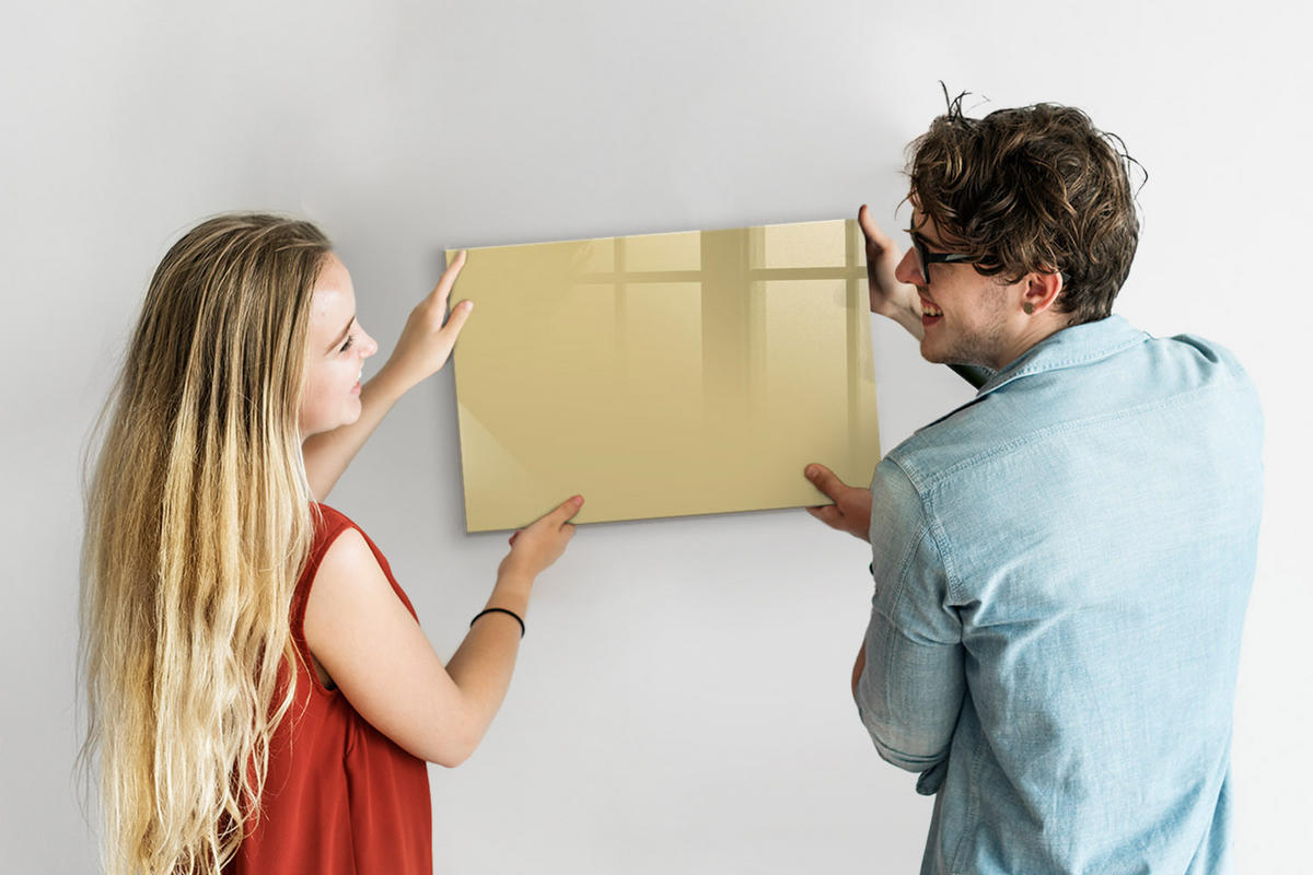 MAGNETTAFEL 60x40 Creme schwarzer Marker - Creme, Glas (60/0.4/40cm) - TULUP