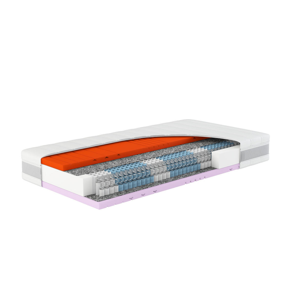TASCHENFEDERKERN-MATRATZE "Sleep Balance TFK", H3/H4, 80 x 200 cm, Höhe: ca. 24 cm - Weiß, Textil (80/200cm) - Hn8 Schlafsysteme