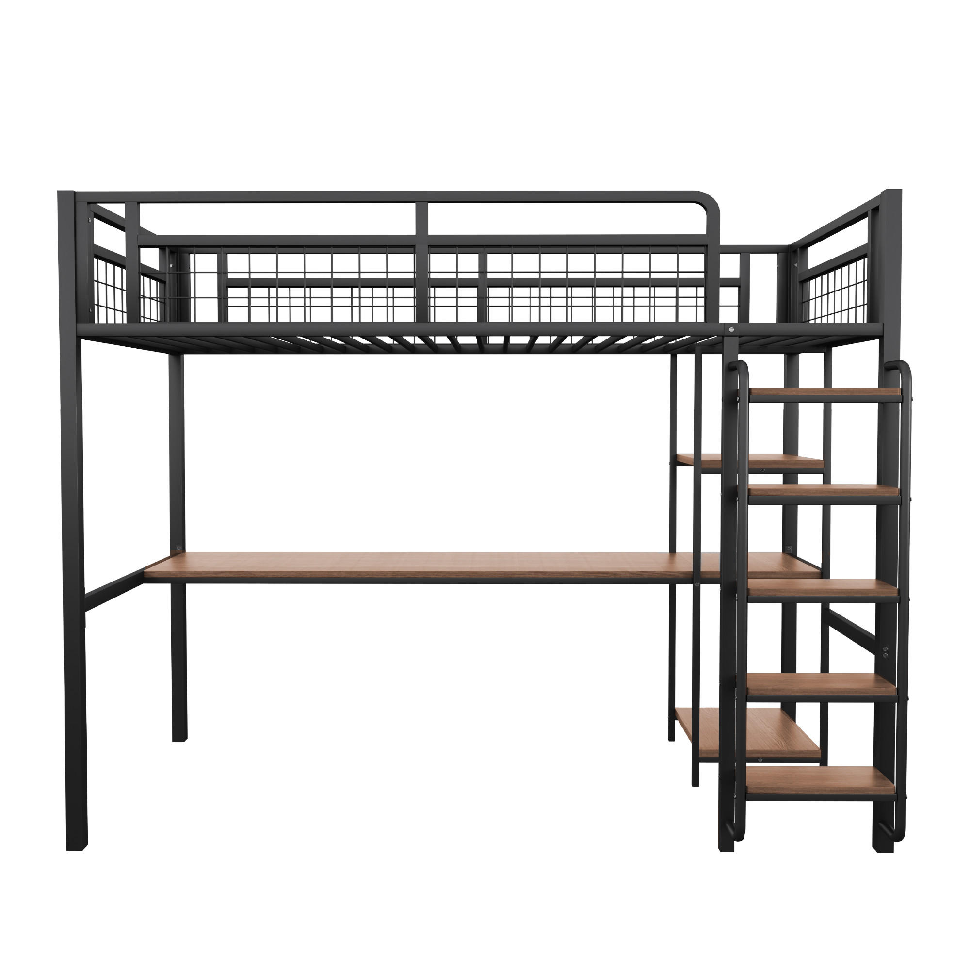 Oxeza Hochbett Schwarz 90x200 cm