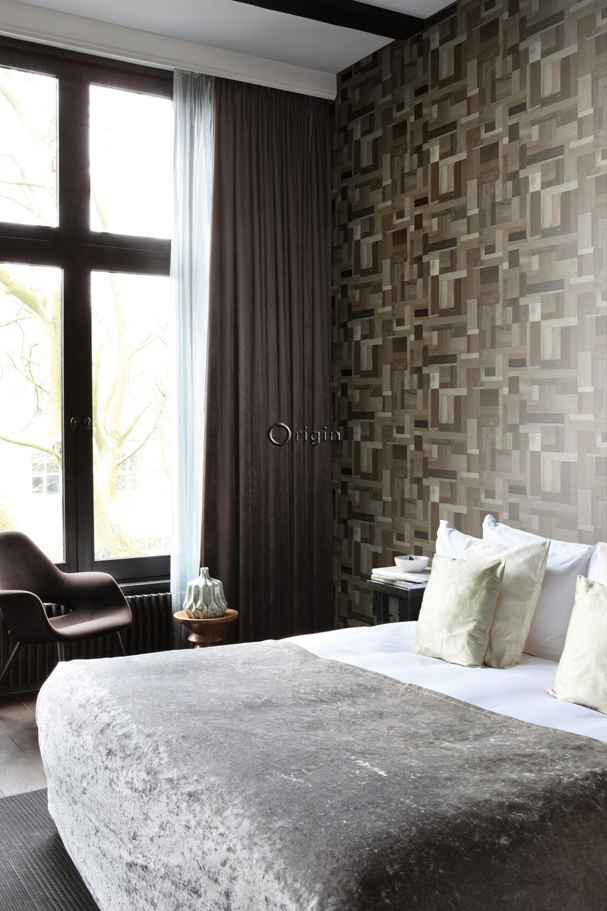 TAPETE Altholz-Motiv 53 cm x 10.05 m - Braun, Papier (53/1000cm) - Origin Wallcoverings