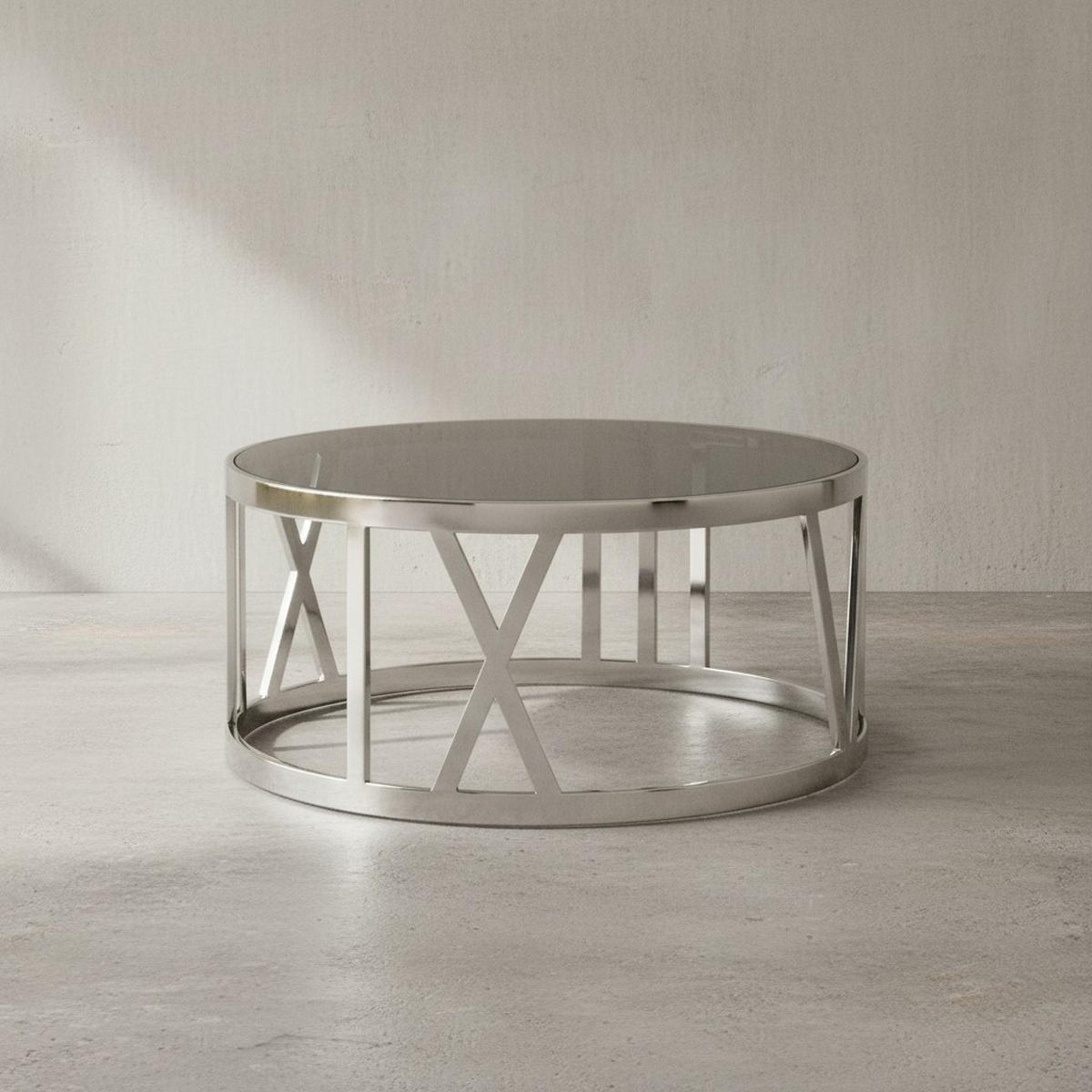 COUCHTISCH mit Glasplatte, Metallgestell, handgefertigt, Belastbarkeit 20 kg, Silber 60x60x30 cm - Silberfarben, Glas/Metall (60/60/30cm) - KADIMA DESIGN