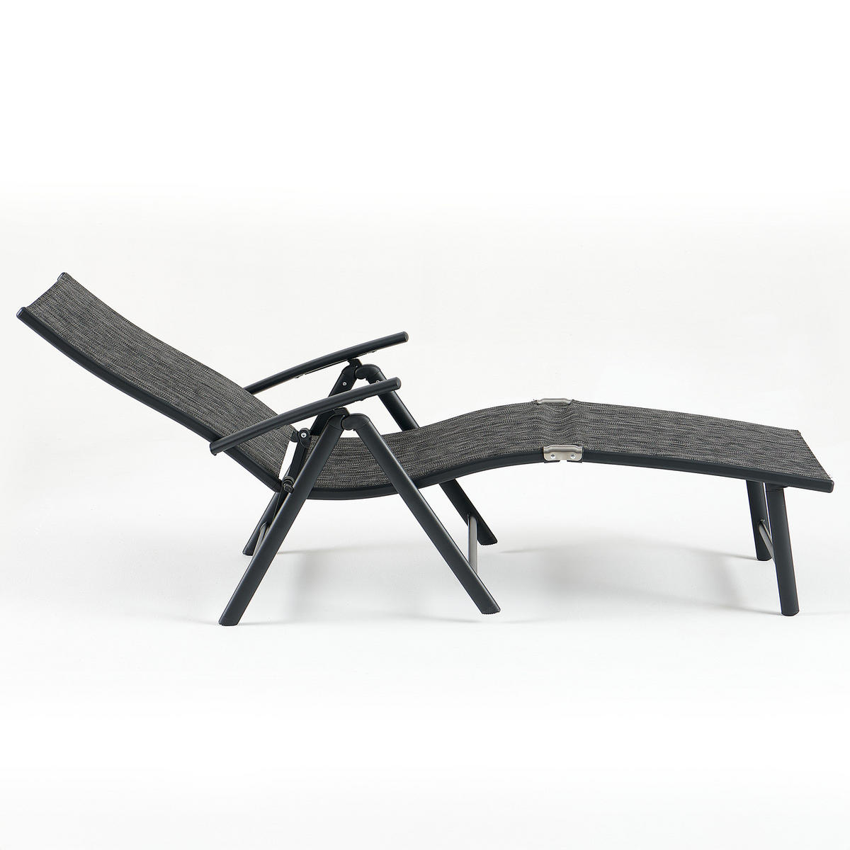 GARTENLIEGE - Aluminium / Textilene - Grau - Grau, Textil/Metall (61/94/180cm) - home24