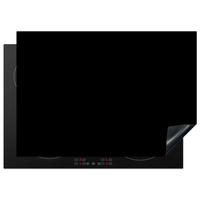 HERDABDECKPLATTE Schwarz - Einfarbig 75x52 cm - Schwarz, Kunststoff (75/0.2/52cm) - MuchoWow