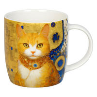 KAFFEEBECHER Arty Animals - Klimts Cat - Naturfarben, Keramik (0.4L) - Könitz
