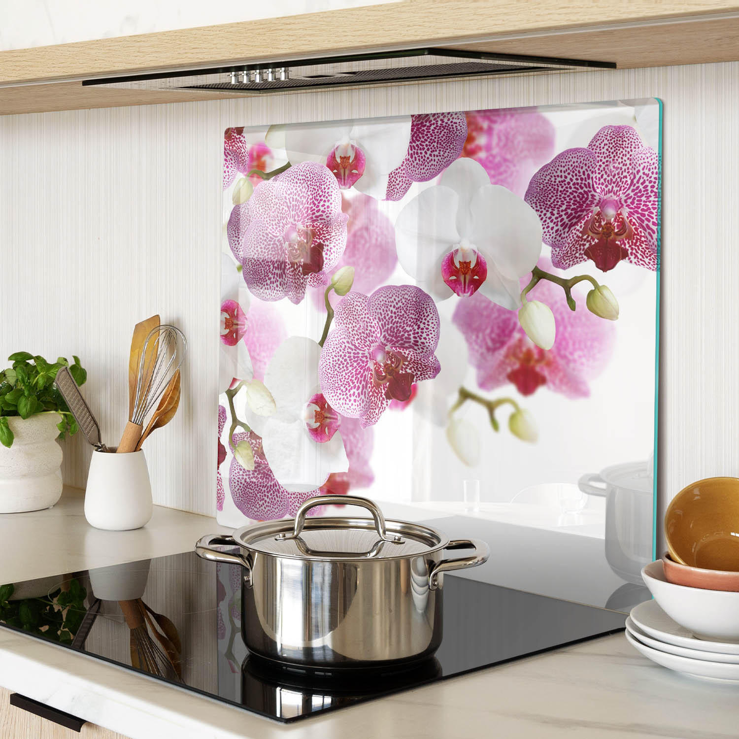 GLASPLATTE 60x52 cm Orchidee - Pink, Glas (60/0.4/52cm) - TULUP