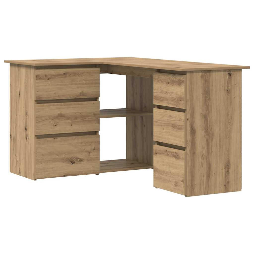 vidaXL Eckschreibtisch Eiche Artisan 145x76x100 cm