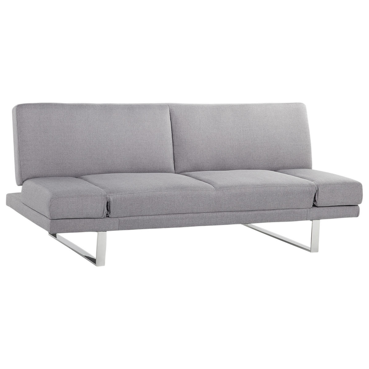 2-SITZER-SCHLAFSOFA Polyester Grau York - Hellgrau, Textil (190/81/89cm) - Beliani