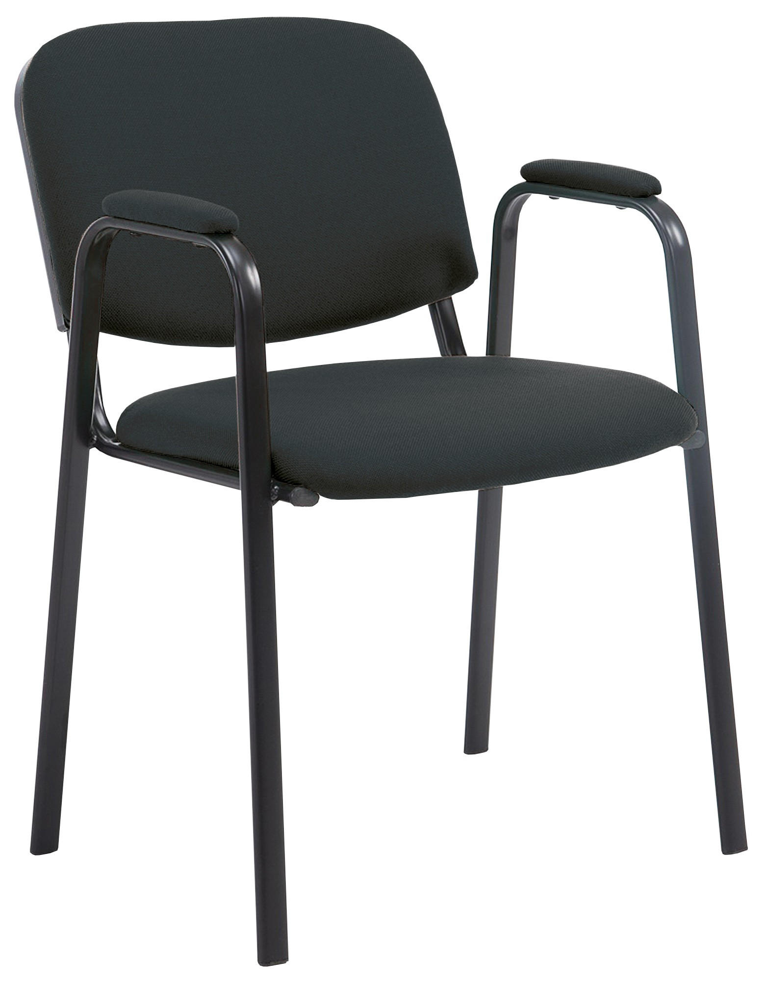 BESUCHERSTUHL Stoff schwarz - Schwarz, Textil/Metall (53/79/55cm) - CLP