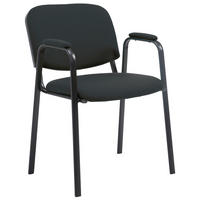 BESUCHERSTUHL Stoff schwarz - Schwarz, Textil/Metall (53/79/55cm) - CLP