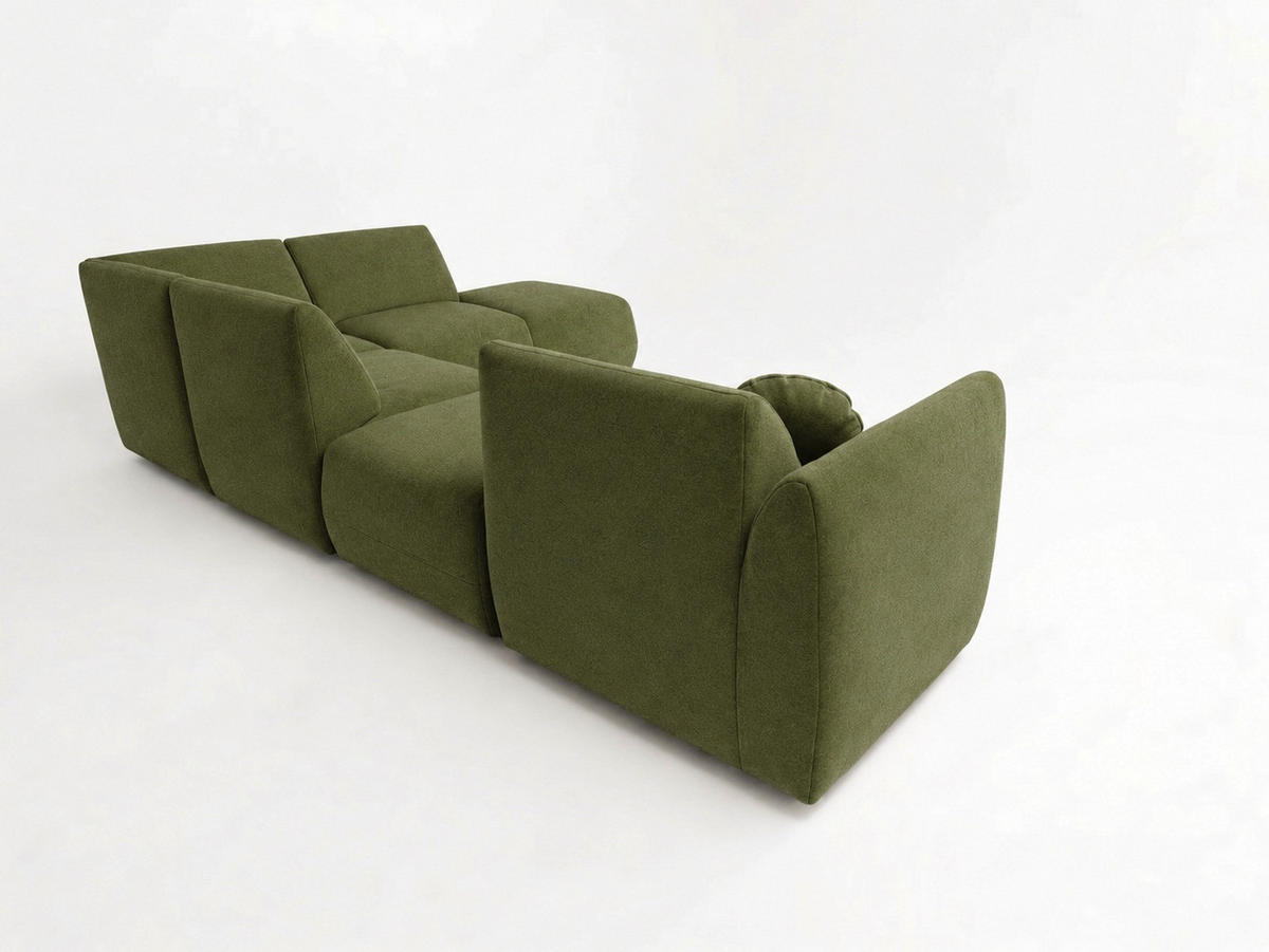 ECKSOFA Cordoba Modulares Links Grün - Grün, Textil (352/244cm) - KS Home Concept