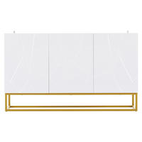 SIDEBOARD Weiß, Gold 130/35/76 cm - Weiß, Holzwerkstoff (130/76/35cm) - PANGIVO