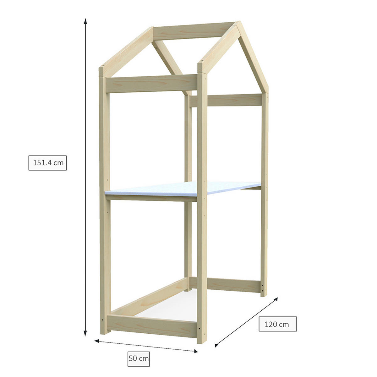 KINDERSCHREIBTISCH YOYO / Naturholz und Weiß - Naturfarben, Holz (50/151/120cm) - Weber Industries