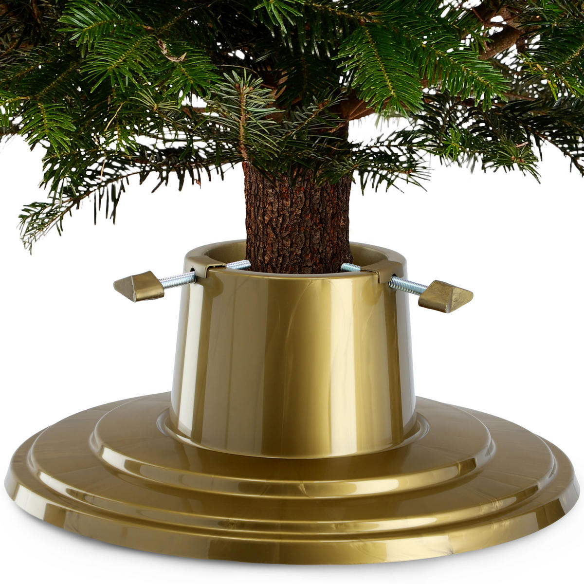 KADAX Weihnachtsbaumständer Christbaumständer 2m Gold - Grün, Kunststoff (15.5cm) - KADAX