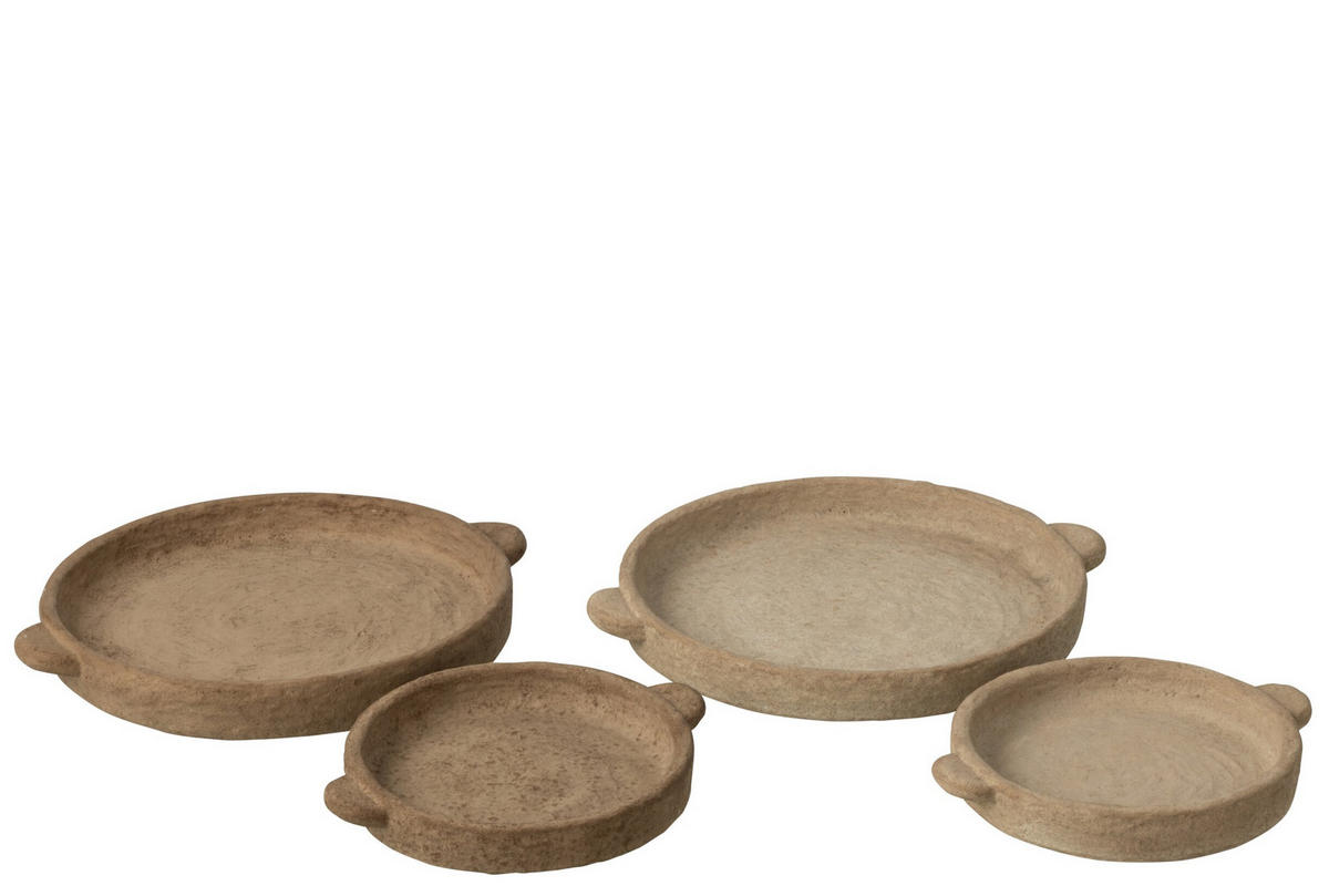 TELLER RUND (2ER SET) - Braun, Stein (30/4cm) - J-Line