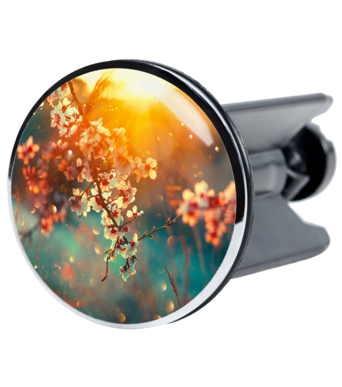 WASCHBECKENSTÖPSEL Kirschblüte - Orange, Kunststoff/Metall (4/7/7cm) - Sanilo