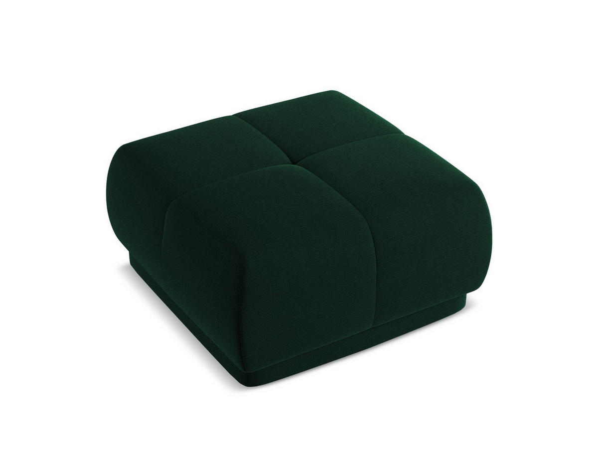 POUF Samt Stoff Grün - Dunkelgrün/Schwarz, Kunststoff/Textil (60/35/60cm) - Makamii