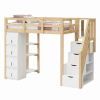 HOCHBETT mit Stauraum 90x200 cm Massivholz Naturholz - Braun, Holz (90/200cm) - Meubliv