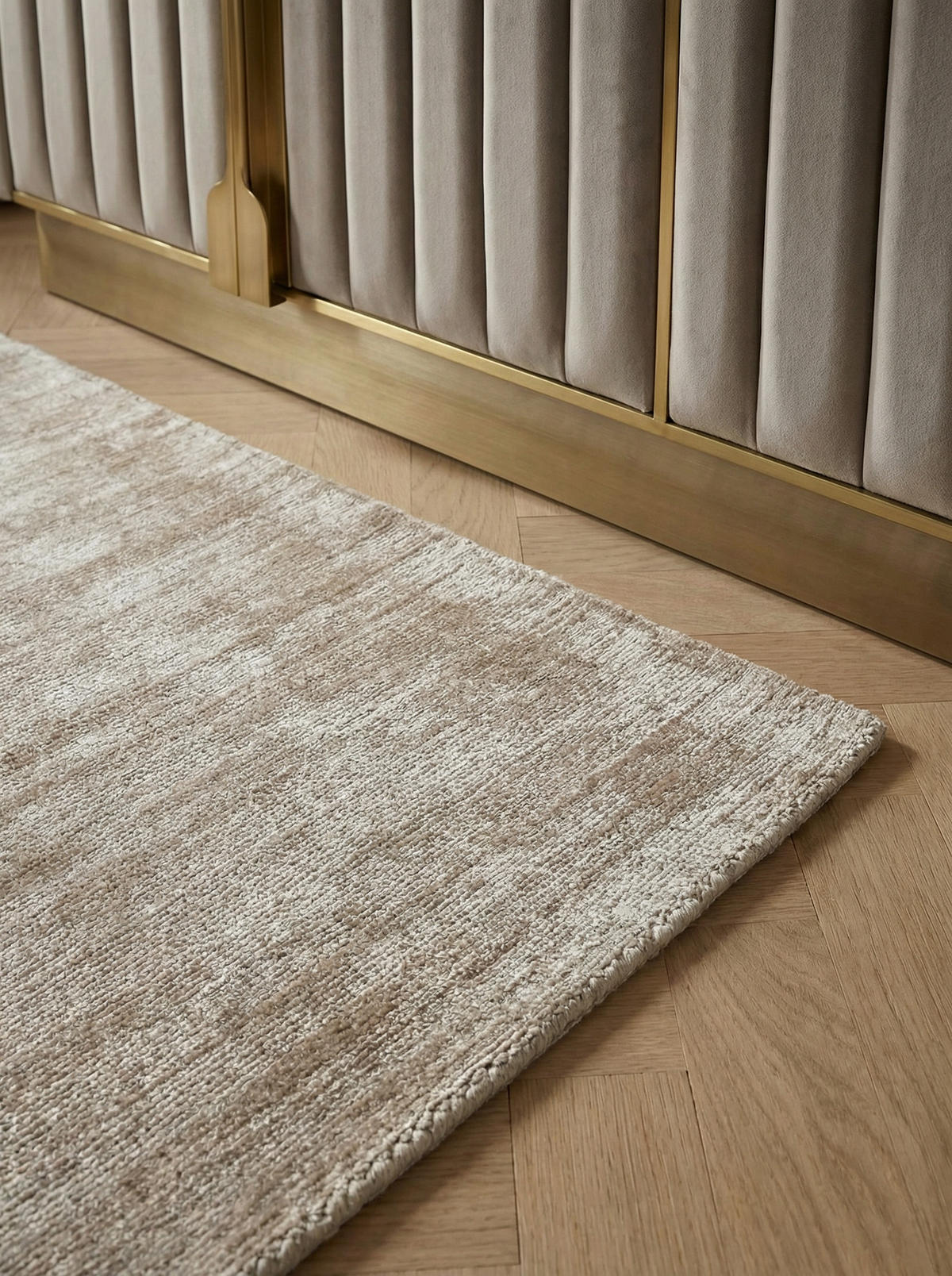 TEPPICH Viskose handgewebt zeitloses Design BARI, Beige-Grau 160x230 cm - Beige, Textil (160/230cm) - KADIMA DESIGN