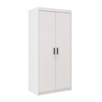 KLEIDERSCHRANK Storicos Weiß 89,7/190,5/53 cm - Modern 2-türig - Weiß, Holzwerkstoff/Kunststoff (89.8/190.6/53cm) - AX Living