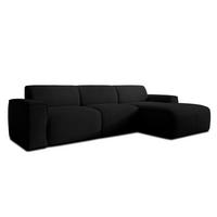 ECKSOFA L Form Didim mini Schwarz 310/165/78 cm – stilvolle kleine Eckcouch R - Schwarz, Kunststoff/Textil (310/165cm) - AX Living