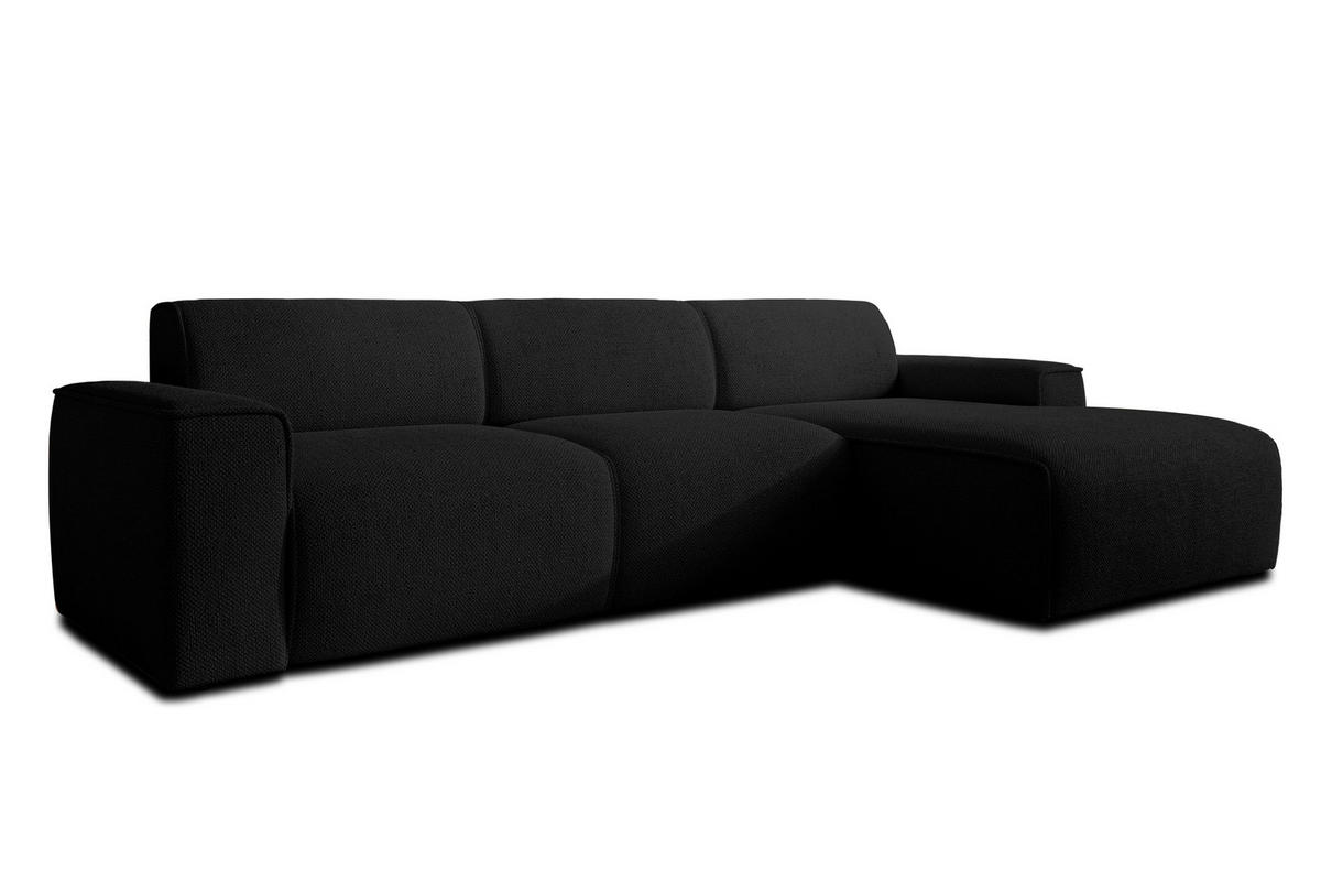 ECKSOFA L Form Didim mini Schwarz 310/165/78 cm – stilvolle kleine Eckcouch R - Schwarz, Kunststoff/Textil (310/165cm) - AX Living