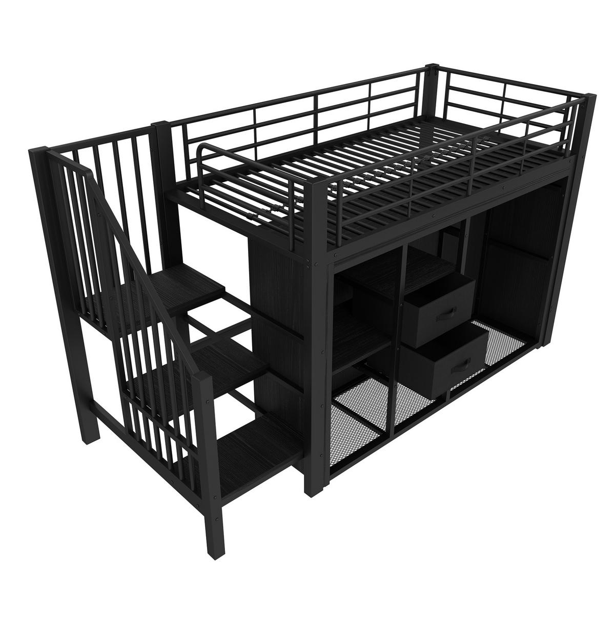 HOCHBETT aus Metall 90x200 cm in Schwarz mit LED-Beleuchtung - Schwarz, Metall (90/200cm) - Modfu