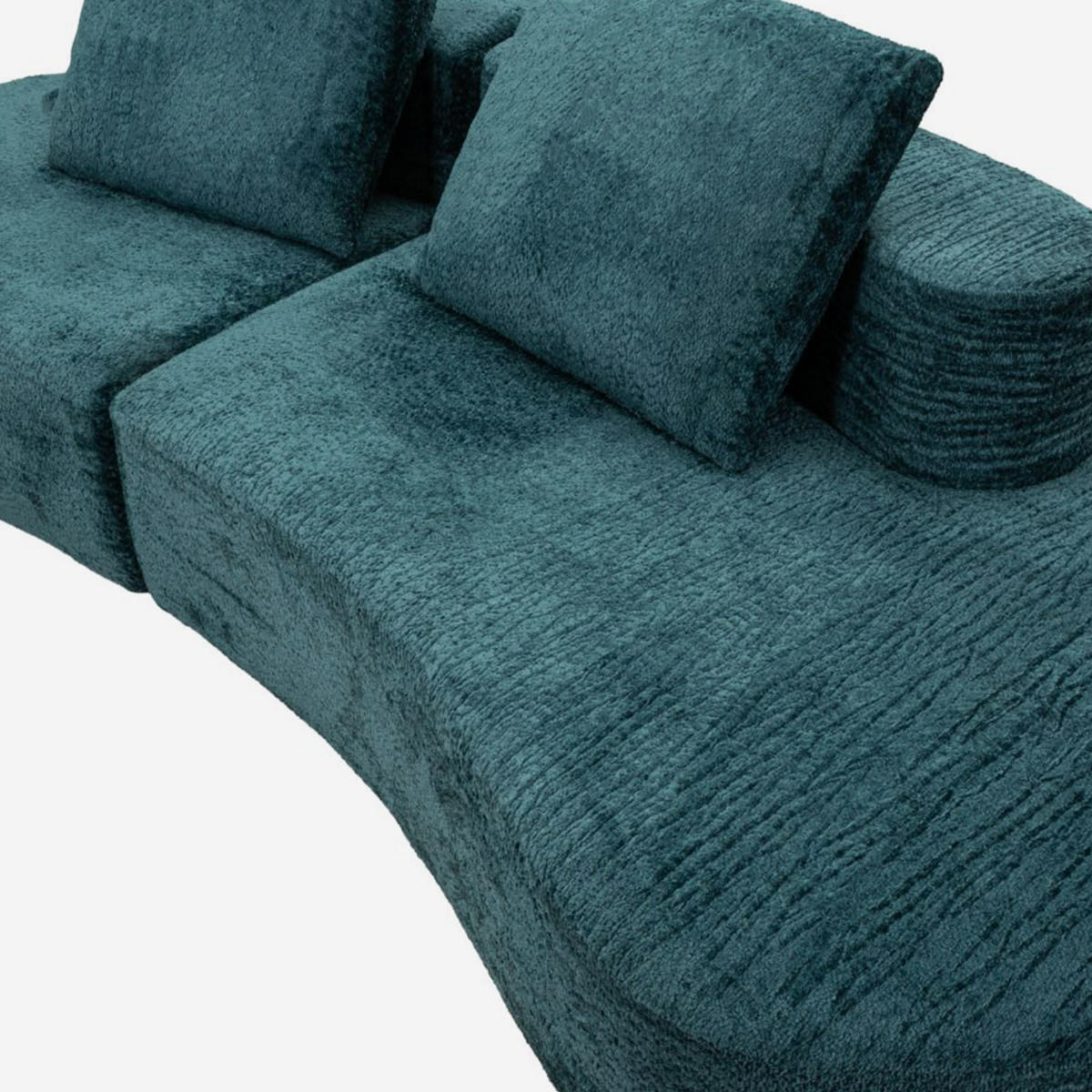 3-SITZER Sofa Bouclé Island - Dunkel Grün - Grün, Kunststoff/Textil (92/78/238cm) - Pasmara