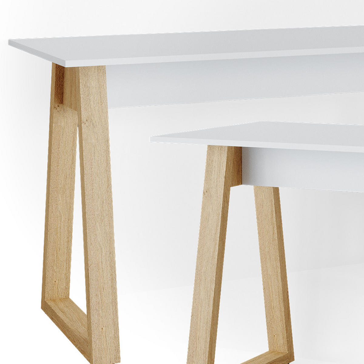 SCHREIBTISCH Nautica Weiß 138 x 60 cm - Eichefarben/Weiß, Holzwerkstoff (60/138/77cm) - Vicco