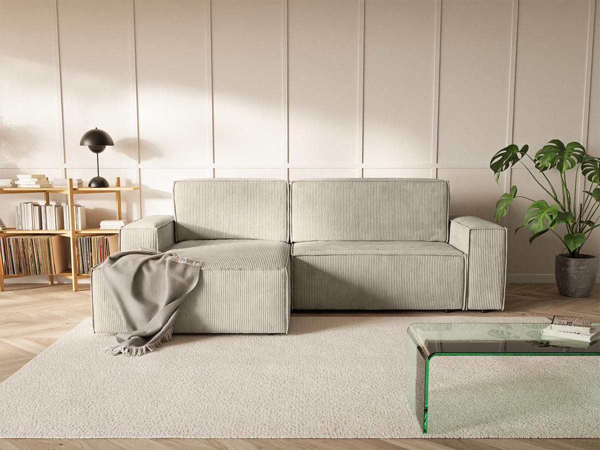 ECKSOFA Kokko mit Schlaffunktion, Beige - Beige, Textil (267/167cm) - Fedve